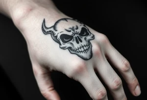 Demonic skull tattoo idea