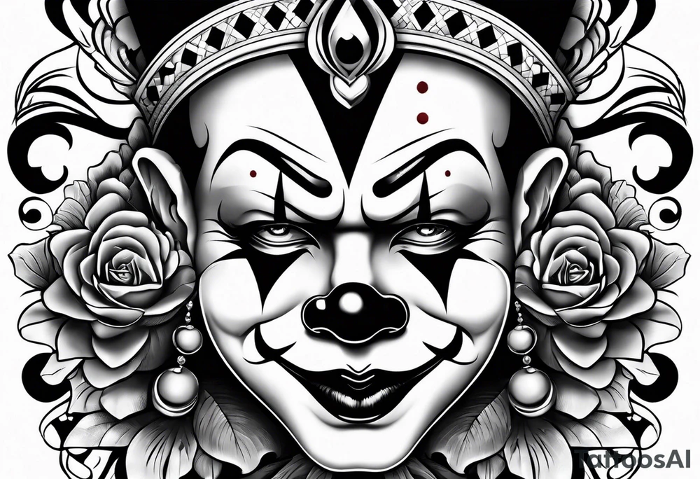 Clown face tattoo idea