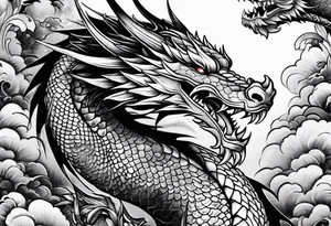 dragon irezumi arm sleeve tattoo idea
