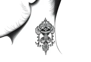 Traditional Russian orthodox design on the side of neck tattoo idea