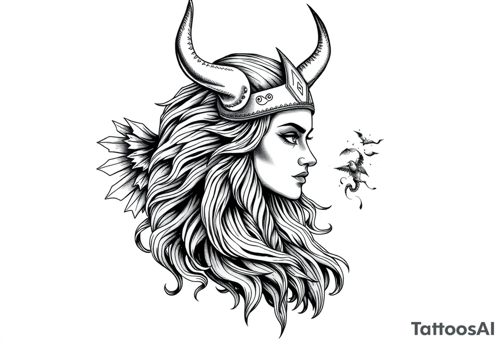 Viking goddess sexy tattoo idea
