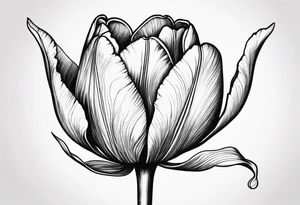 Classic Tulip flower with music note on the stem tattoo idea