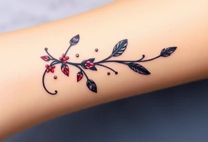 Bracelet with vines and feathers
Purple, red and black with a jewelry like finish
add gold
and silver with a dragon tattoo idea