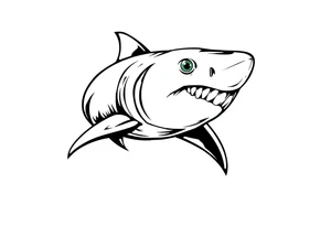 Masculine strong shark flowing forward in water tattoo idea