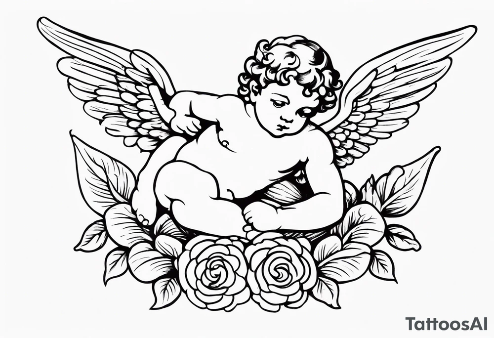 putto, no background tattoo idea