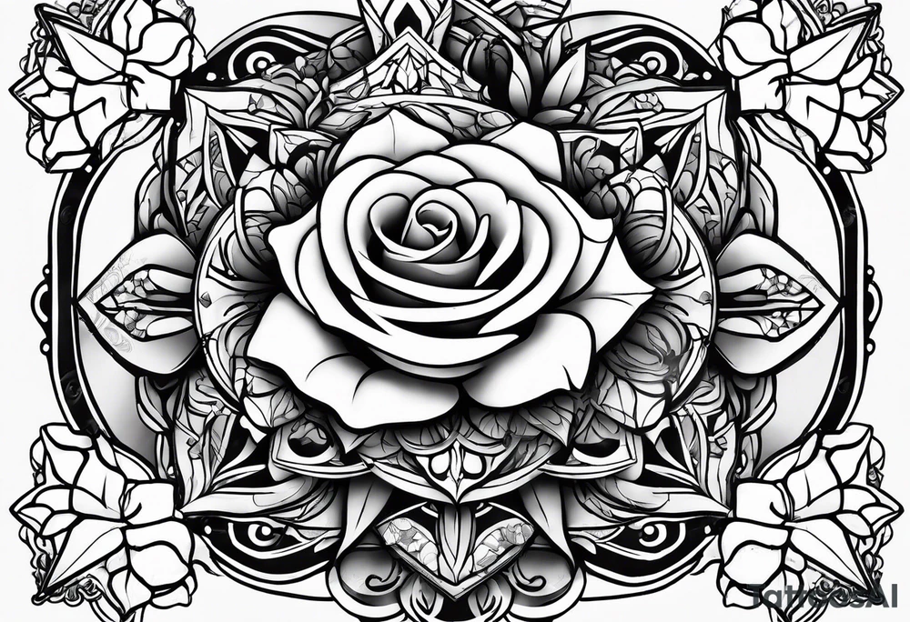 Tesseract with roses tattoo idea