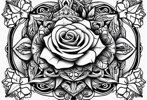 Tesseract with roses tattoo idea