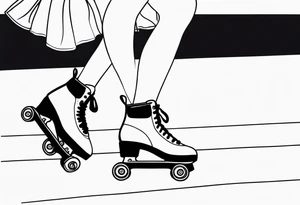 girls roller skating tattoo idea