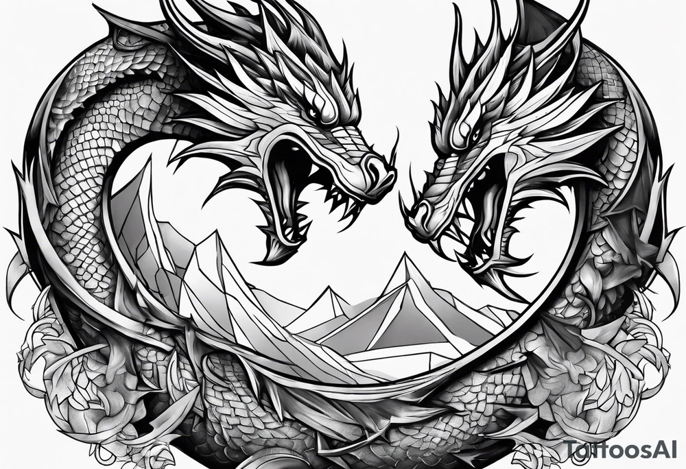 roaring dragons tattoo idea