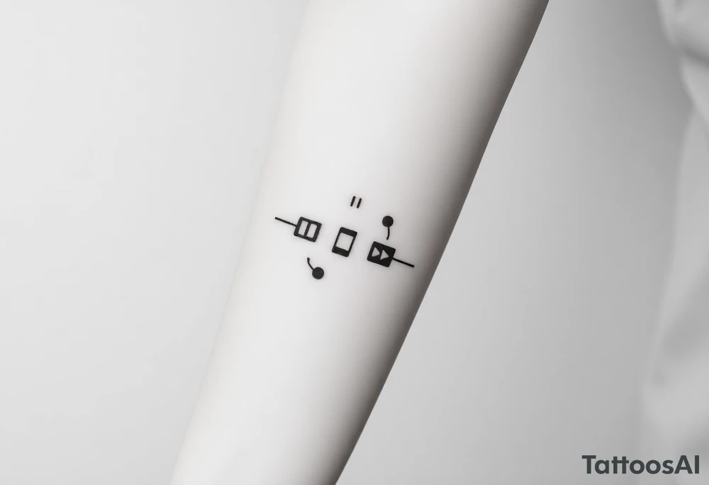 play , pause , stop , rewind tattoo idea
