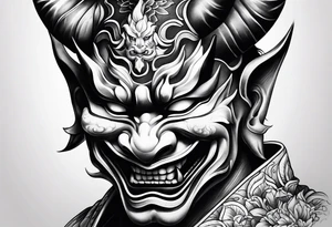 hannya mask realism tattoo idea