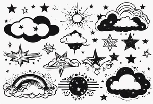 cloud with the date and stars tattoo idea