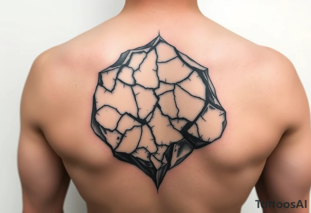 Cracked stone tattoo idea