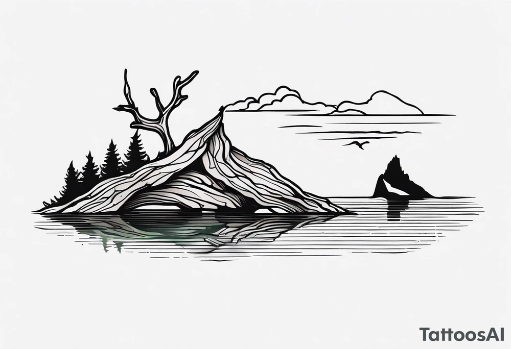 Driftwood stick tattoo idea
