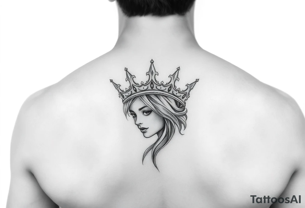 Girl crown tattoo idea