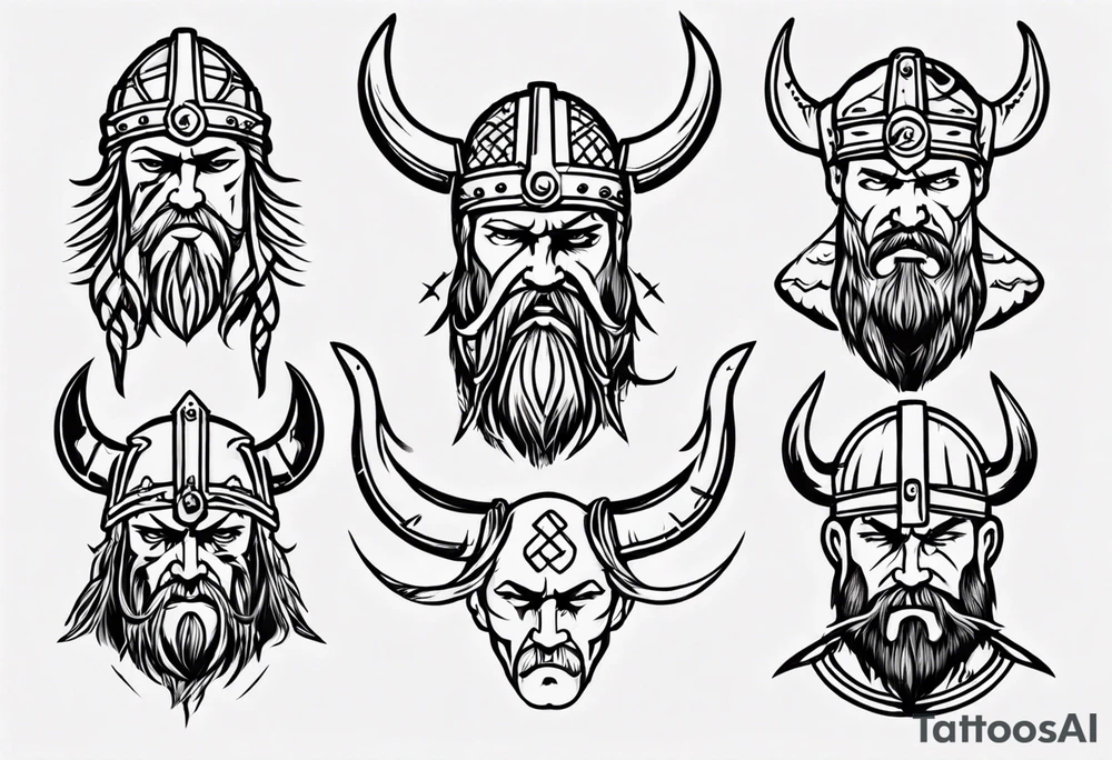 Viking no tattoos headshot tattoo idea