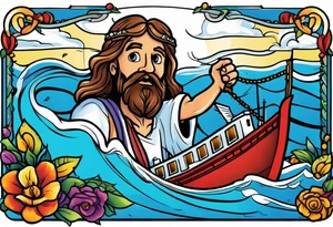 Jesus saving the titanic tattoo idea