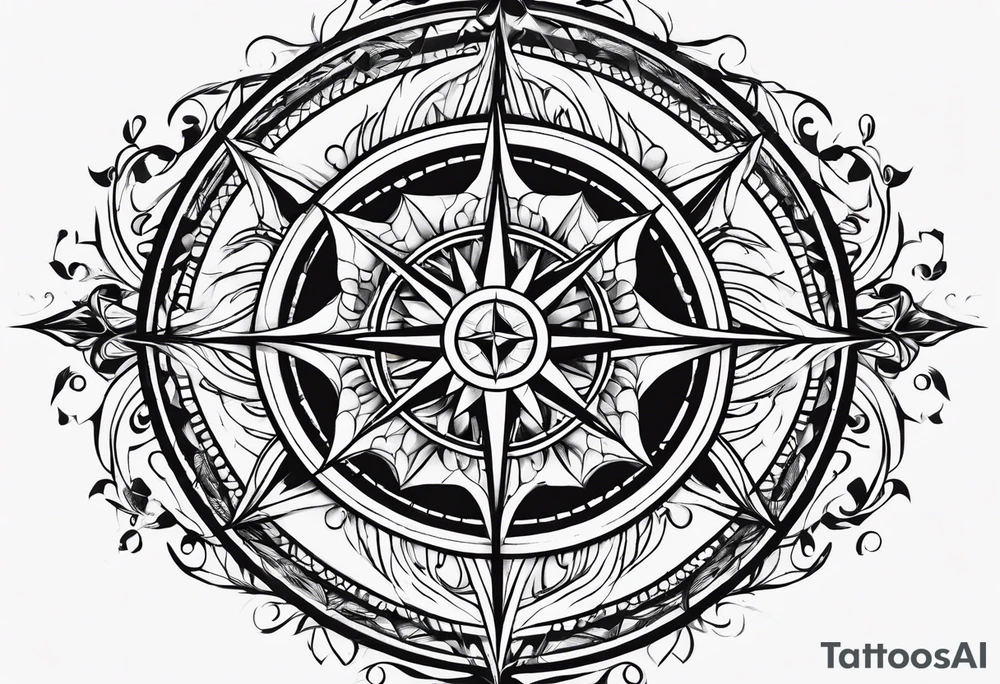 Bisexual compass rose tattoo idea