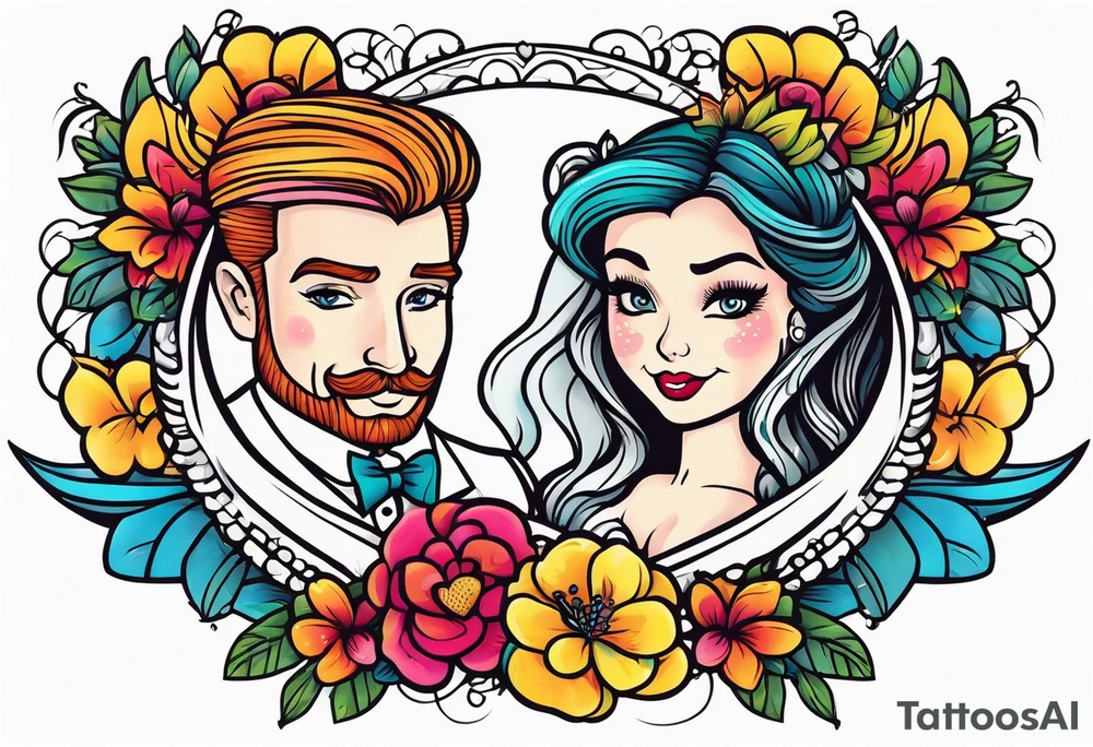Beautiful wedding tattoo idea