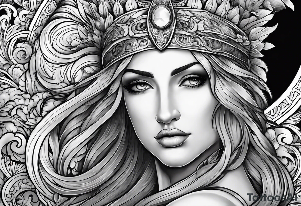 full left arm sleeve with greek mythology tattoo idea