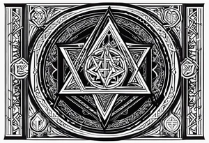 tetragrammaton to represent powerful the connection God as a chosen one designed by God himself simple and bold to be recognized as warning to all evil, to also provide love and protection tattoo idea