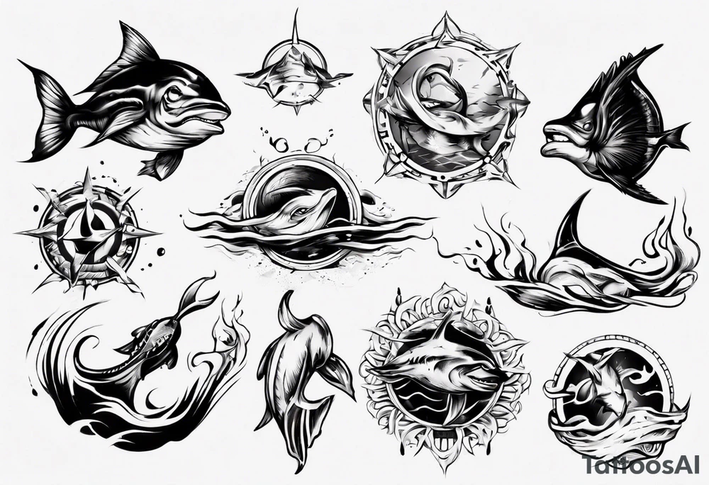 swimming, no details tattoo idea