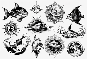 swimming, no details tattoo idea
