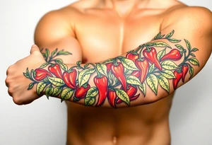 Super hot pepper plants tattoo idea