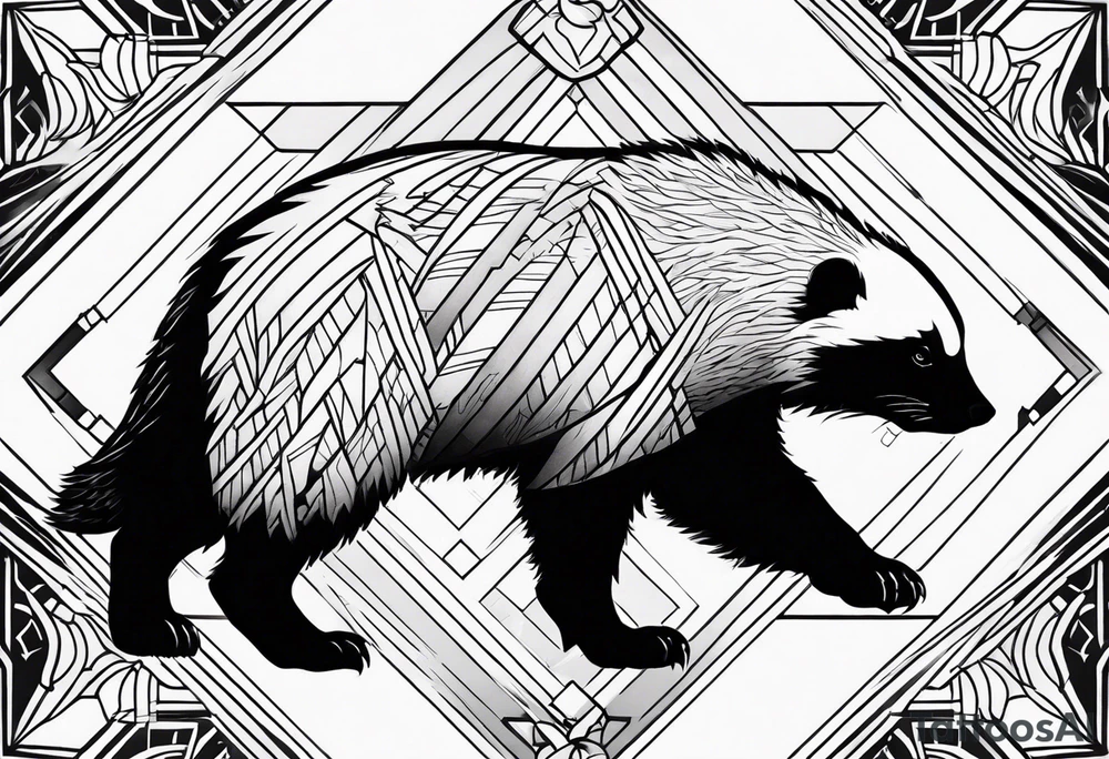 Beautiful honey badger tattoo idea
