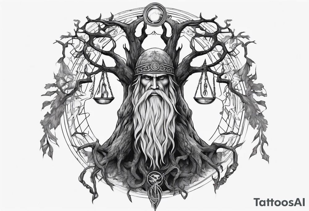 odin hanging on yggdrasil tattoo idea