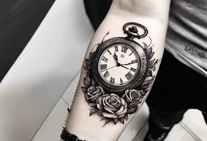 Pocket watch at 9:45 tattoo idea