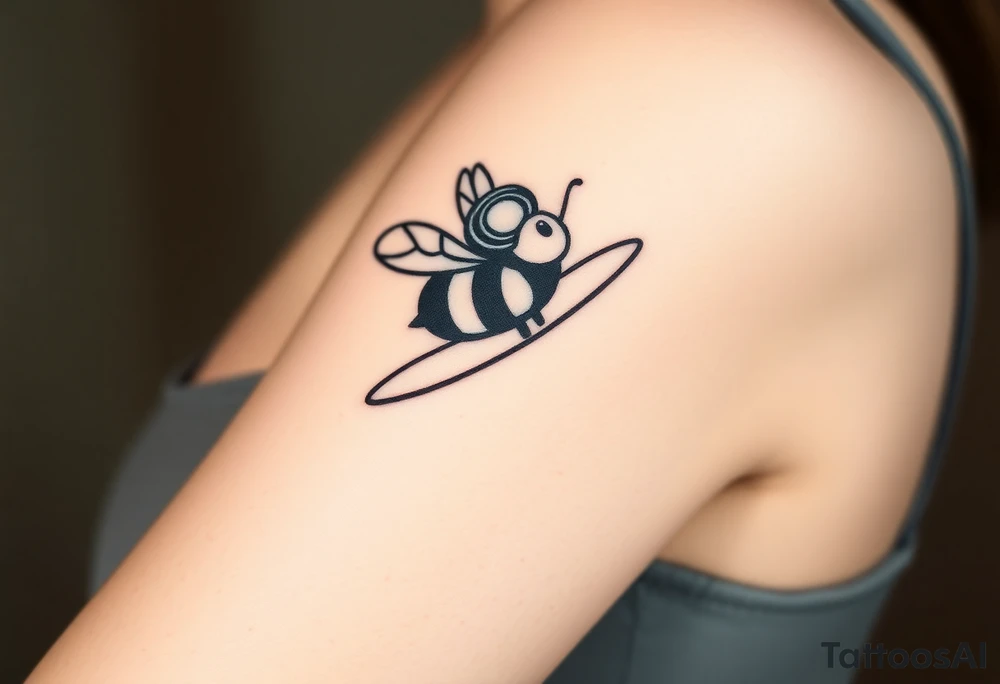 pilot bumble bee flying a jet plane tattoo idea