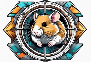 A hamster running in his wheel tattoo idea