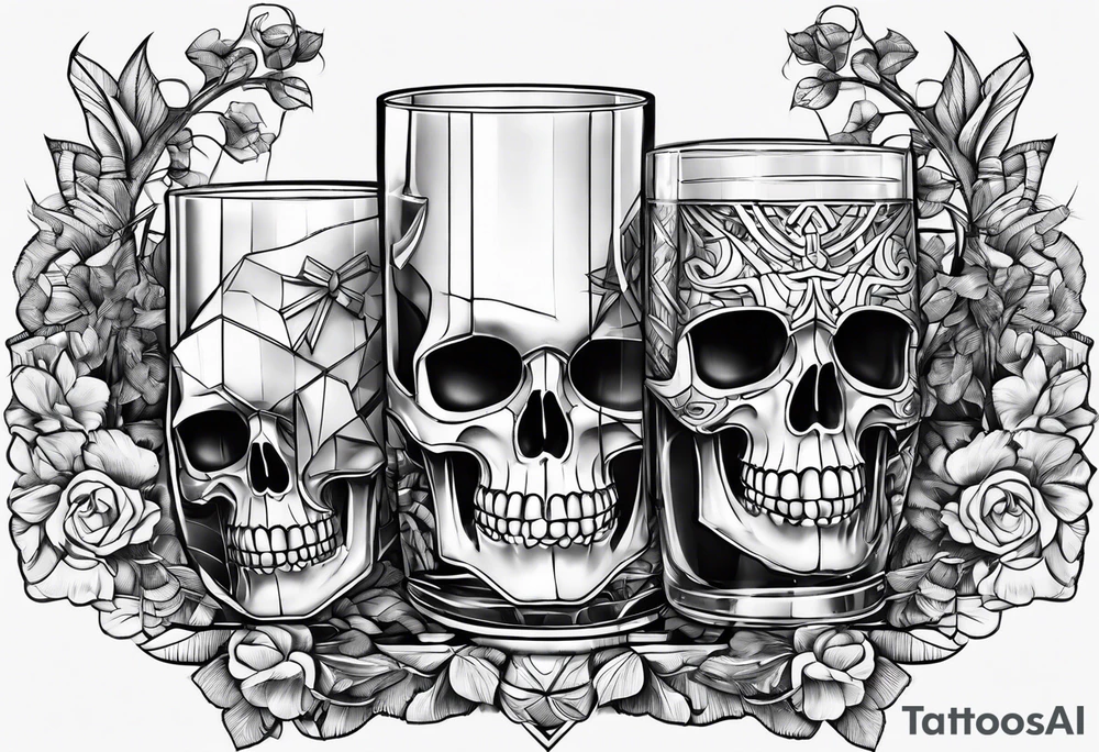 a skeleton hand bumping a glass tattoo idea