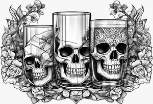 a skeleton hand bumping a glass tattoo idea