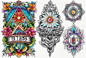 I would like a tattoo, featuring only 
number 13 in a colorful old school style. tattoo idea