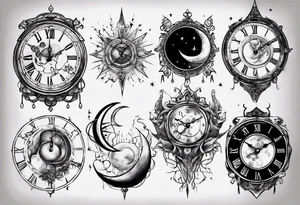 Moon clock tattoo idea
