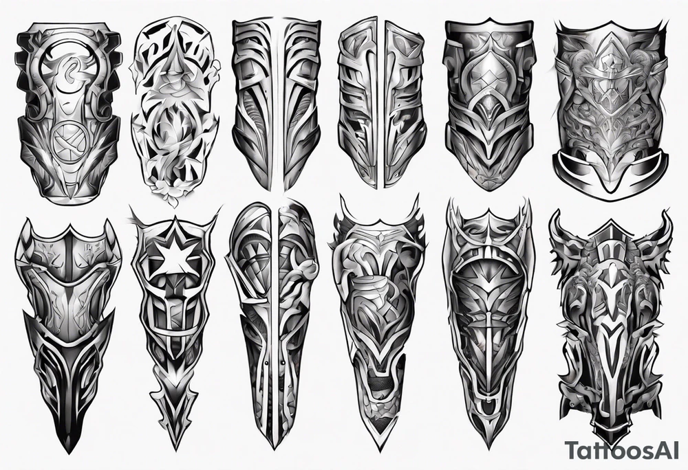 Leg armor tattoo idea