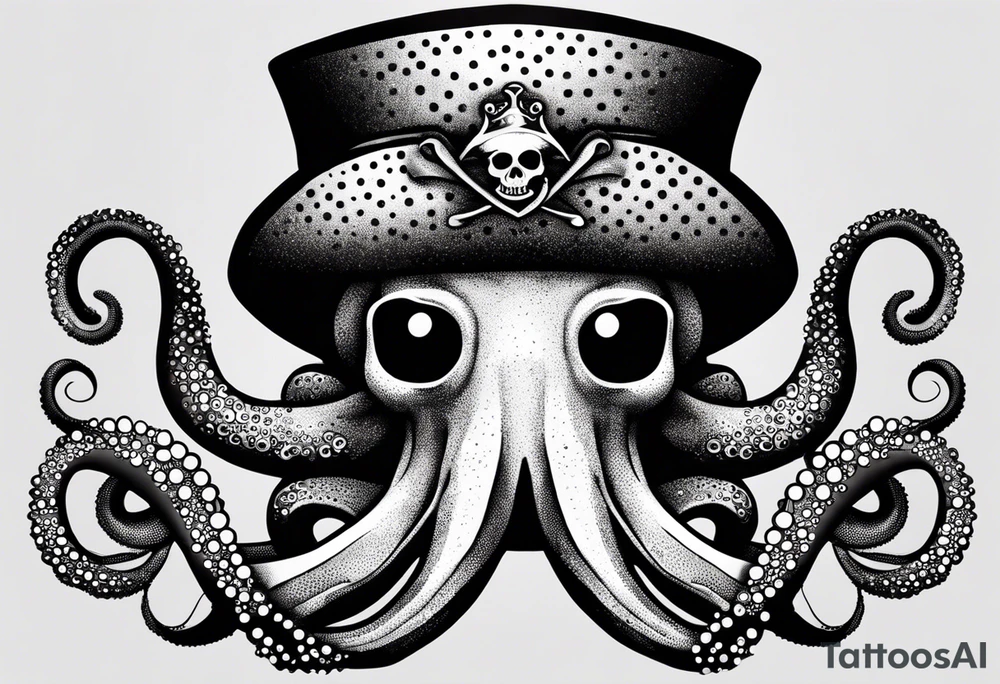 octopus wearing a pirate hat tattoo idea