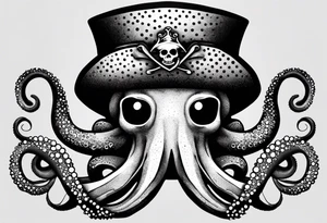 octopus wearing a pirate hat tattoo idea