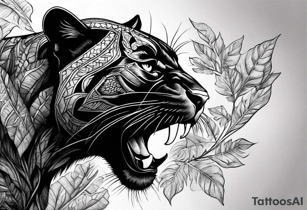 Black Panther hunting tattoo idea