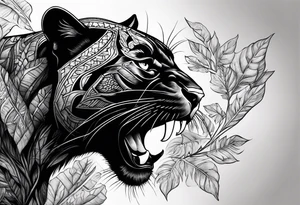 Black Panther hunting tattoo idea