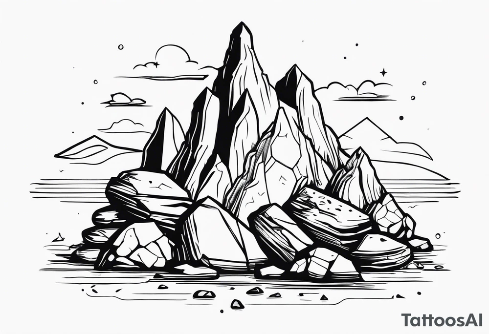 Quote “It was just a pile of rocks” with some background tattoo idea