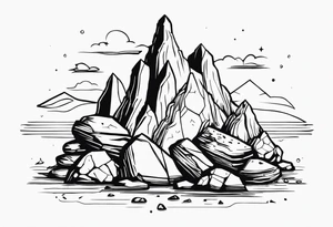 Quote “It was just a pile of rocks” with some background tattoo idea