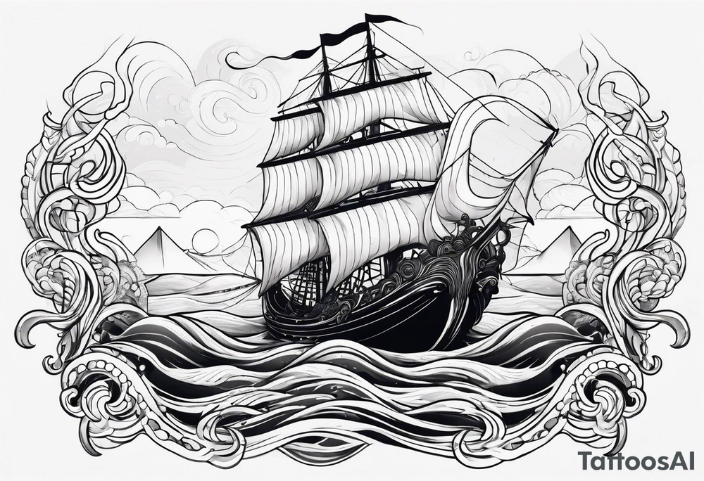 Kraken coming out of water tattoo idea