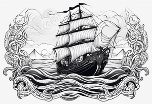 Kraken coming out of water tattoo idea