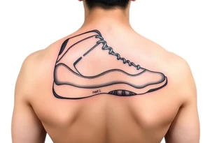 Create a shoe that is like a Jordan 11 but have very similar features and have it say “next of kin”on the sides of the shoe tattoo idea