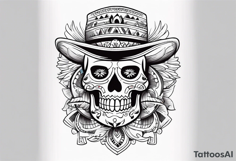 Mexican heritage in a sleeve format tattoo idea