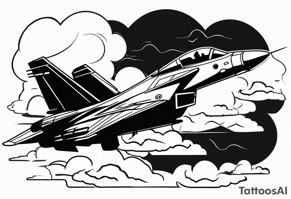 Fighter jet in the clouds with the date 09-07-2023 tattoo idea Fighter jet in the clouds with the date 09-07-2023 tattoo idea