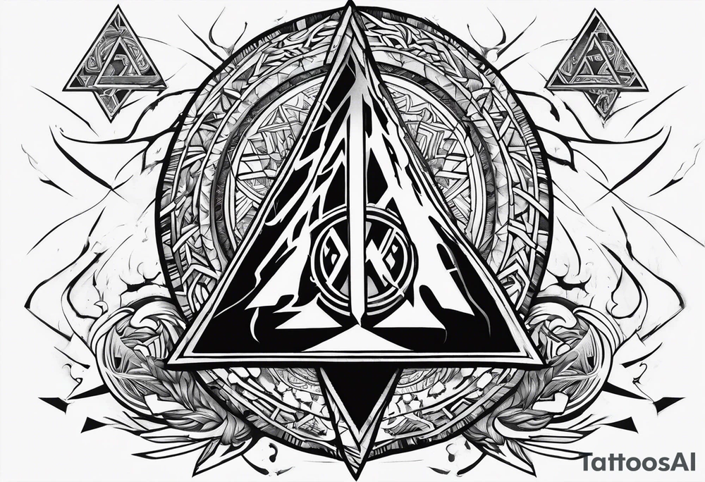 Valhalla valknut shield lightning sword tattoo idea